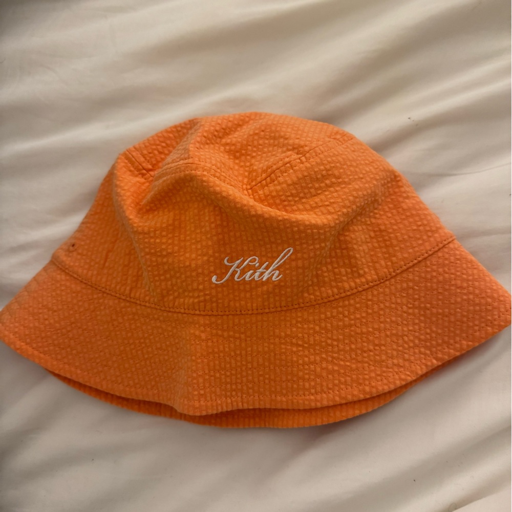 KITH Unisex Orange Seersucker Bucket hat